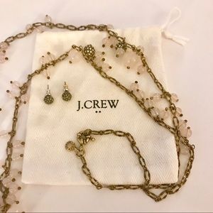 J.Crew Pink Lucite & Rhinestone Statement Necklace